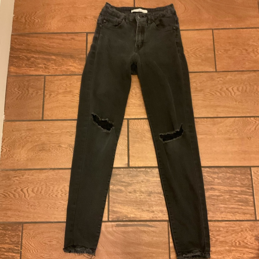 Dark grey ripped jeans